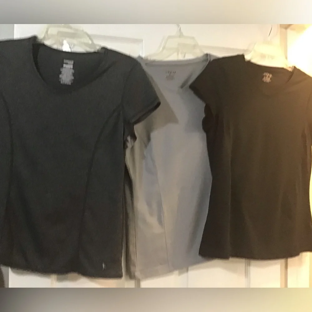 Danskin Short Sleeve Tees in Black, Charcoal, Gray - 3-Pack - Picture 2 of 4
